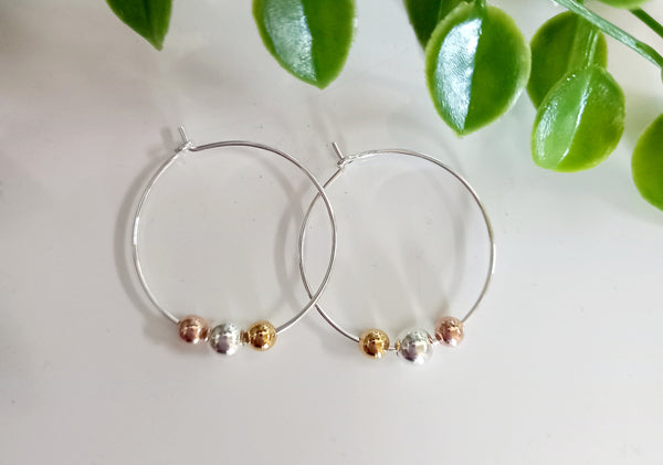 Sterling Silver/RG/YG Earrings
