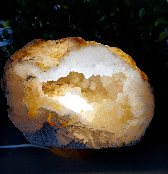 Natural Calcite Geode Lamp