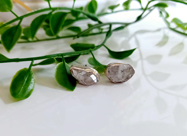 Crystal Stud Earrings - Sterling Silver