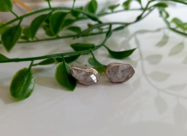 Crystal Stud Earrings - Sterling Silver