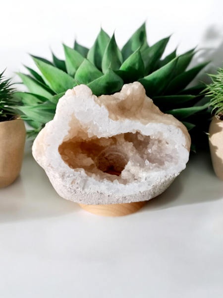 Natural Calcite Geode Lamp