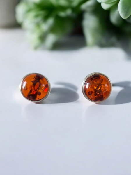 Crystal Stud Earrings - Sterling Silver